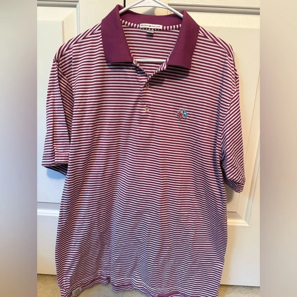 Peter Millar/ Frederica Striped Purple Polo Shirt